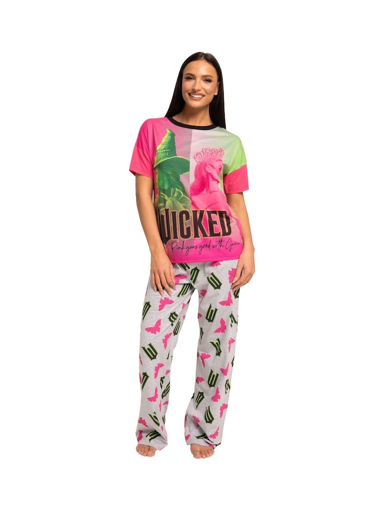 Character Wicked Elphaba And Glinda Long Sleeve 100% Cotton Pyjamas Set - صورة 1 من 5