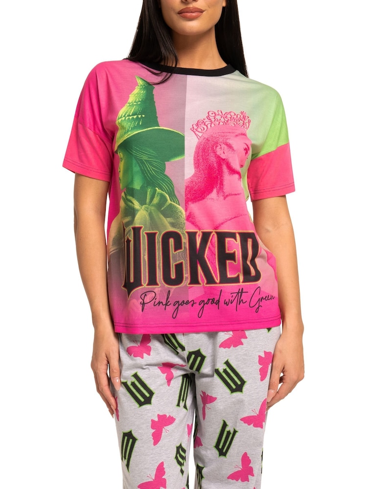 Character Wicked Elphaba And Glinda Long Sleeve 100% Cotton Pyjamas Set - صورة 5 من 5