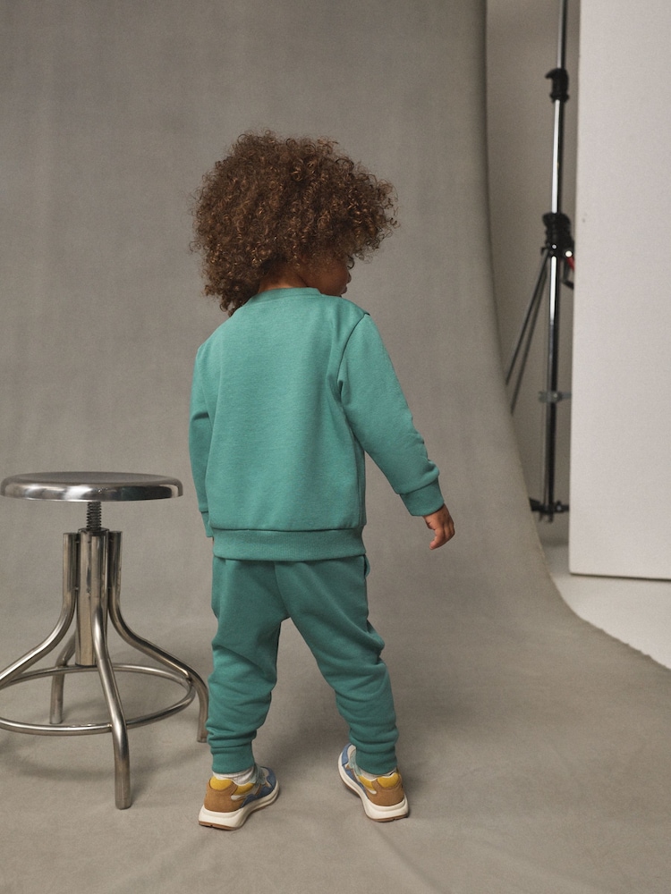 Green Plain Sweatshirt And Joggers Set (3mths-7yrs) - Image 3 of 3 Green Plain Sweatshirt And Joggers Set (3mths-7yrs) - Image 3 of 3