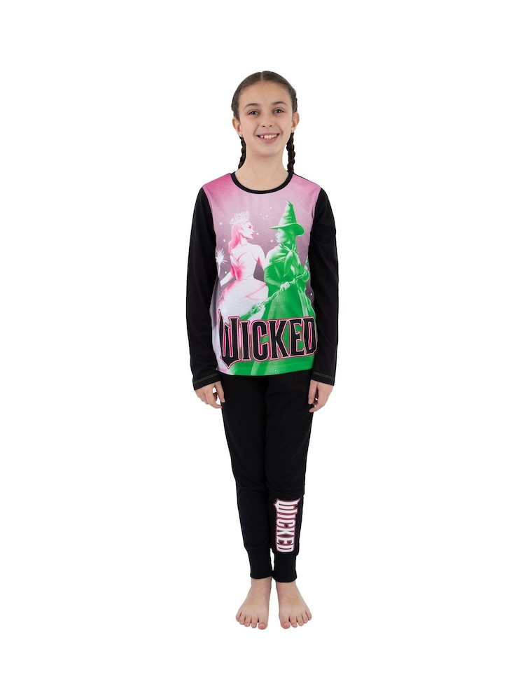 Character Black Wicked Elphaba Long Sleeve 100% Cotton Pyjamas Set - Image 6 of 8
