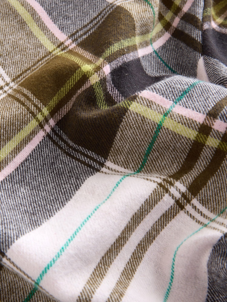 Verde caqui - Pijama de manga larga con diseño de canalé a cuadros - Imagen 9 de 9