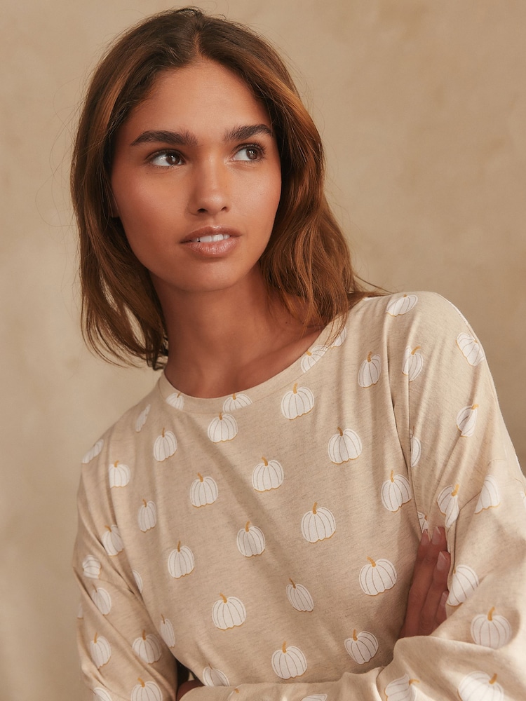 Oatmeal Pumpkin Long Sleeve Pyjamas - Image 8 of 8