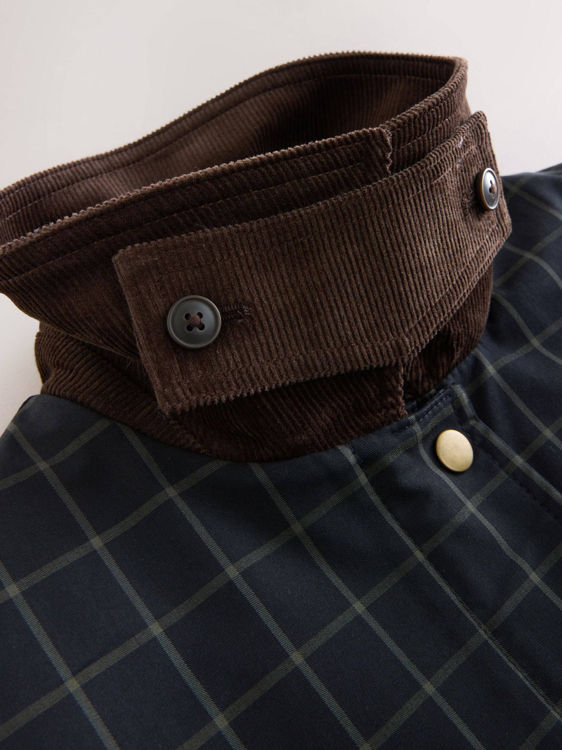 Buy Navy Check Cord Collar Heritage Coat from Next USA