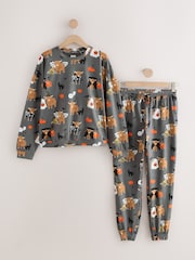 Charcoal Grey Halloween Hamish Long Sleeve Pyjamas - Image 1 of 3