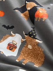Charcoal Grey Halloween Hamish Long Sleeve Pyjamas - Image 2 of 3