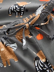 Charcoal Grey Halloween Hamish Long Sleeve Pyjamas - Image 3 of 3