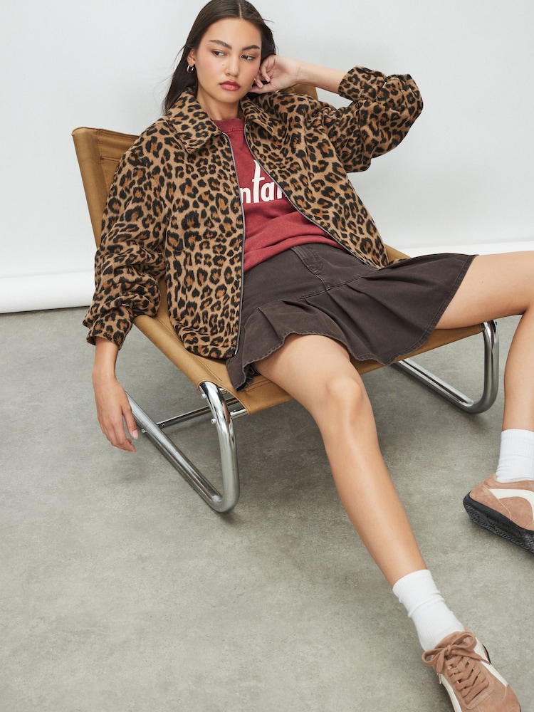 Animal Print Zip Through Jacket - Image 1 of 8