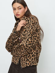 Animal Print Zip Through Jacket - Image 4 of 8
