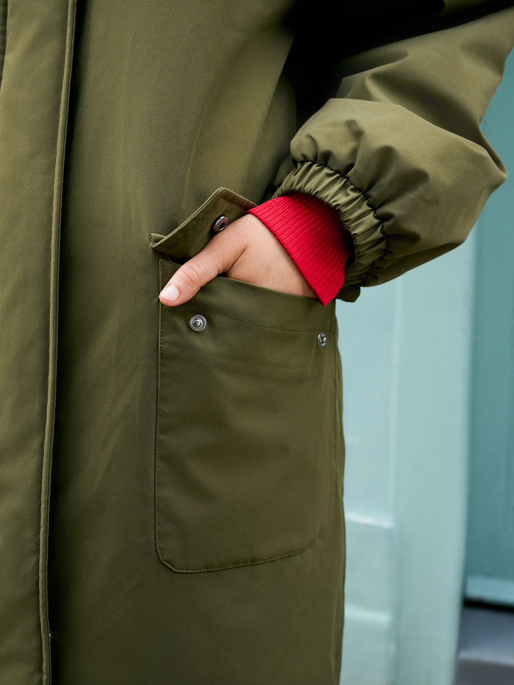 Buy Khaki Green Parka with Animal Print Faux Fur Lining from Next USA