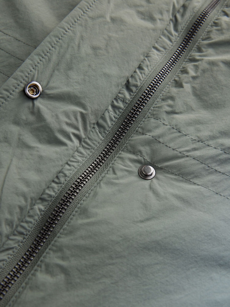 Sage Green Lightweight Padded Rain Jacket - Image 14 of 14