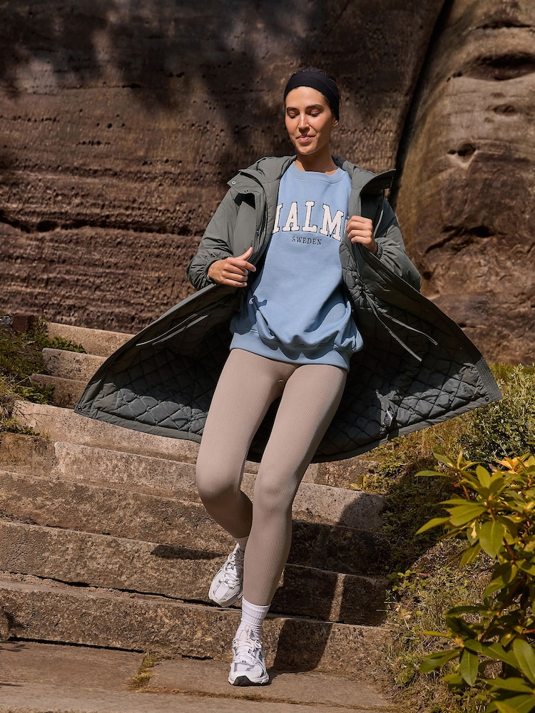 Buy Sage Green Lightweight Padded Rain Jacket from Next Oman