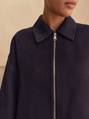 Navy Handsewn Zip Through Jacket - Image 4 of 7