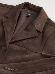 Chocolate Brown Faux Suede Jacket - Image 2 of 4