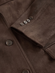 Chocolate Brown Faux Suede Jacket - Image 4 of 4