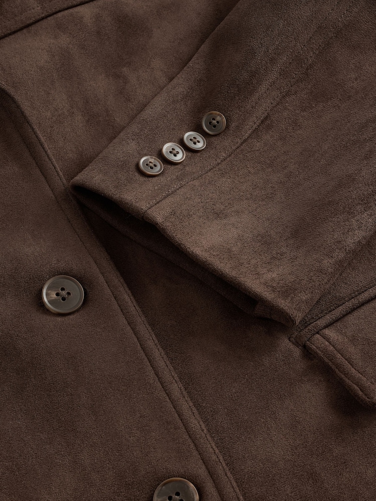 Chocolate Brown Faux Suede Jacket - Image 4 of 4 Chocolate Brown Faux Suede Jacket - Image 4 of 4