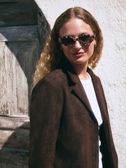 Chocolate Brown Faux Suede Jacket - Image 5 of 9