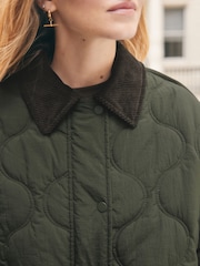 Khaki Green Khaki Quilted Cord Collar Jacket - Image 9 of 15