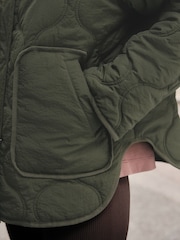Khaki Green Khaki Quilted Cord Collar Jacket - Image 10 of 15