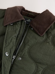 Khaki Green Khaki Quilted Cord Collar Jacket - Image 12 of 15