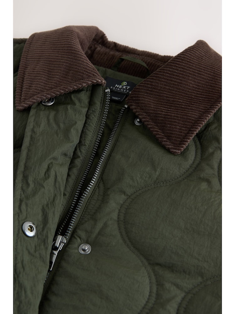 Khaki Green Khaki Quilted Cord Collar Jacket - Image 2 of 15
