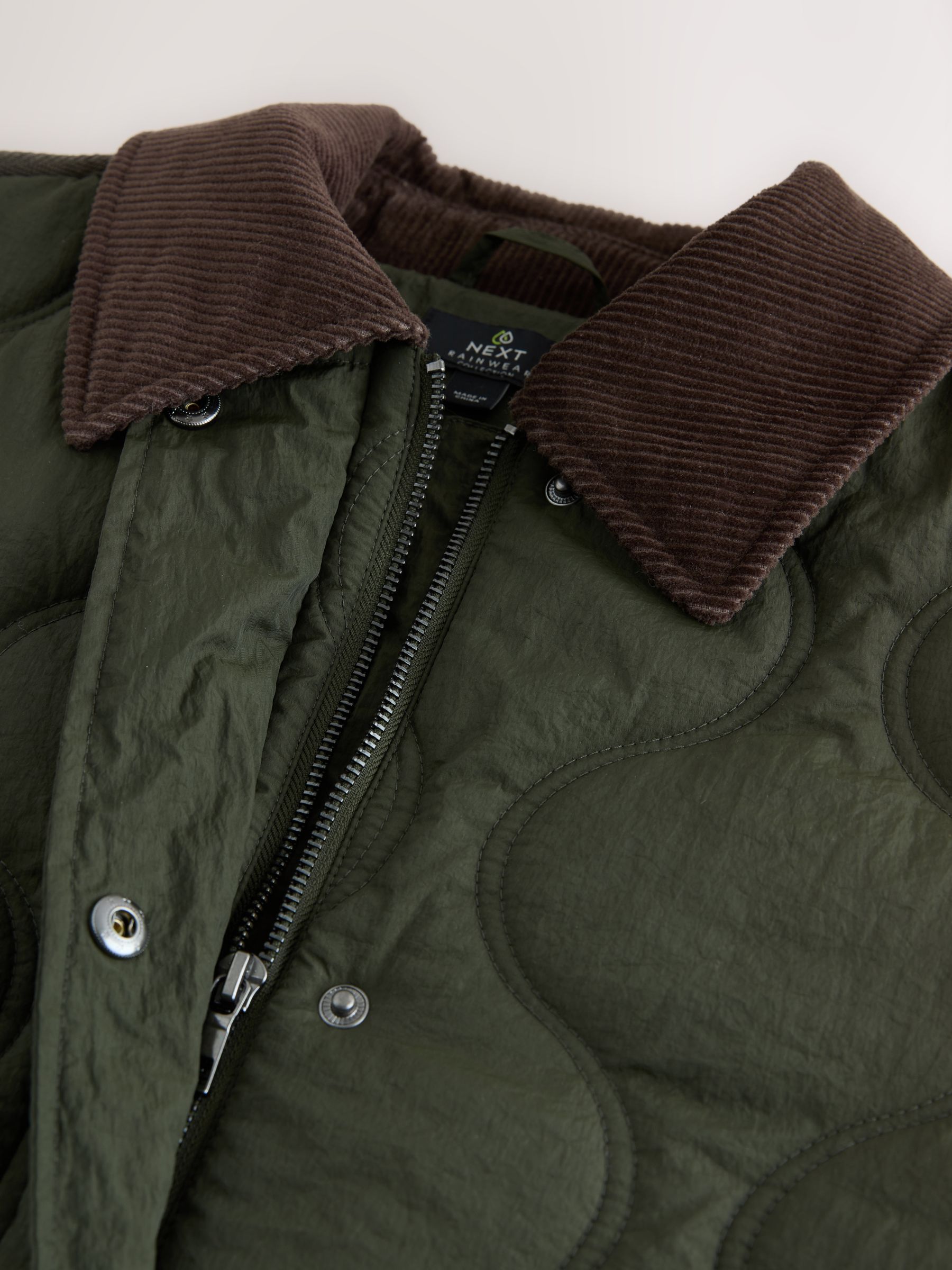 Buy Khaki Green Quilted Cord Collar Jacket from Next USA