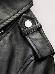 Negro - Chaqueta motera de cuero sintético - Imagen 8 de 11