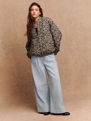 Monochrome Patterned Bomber Jacket - Image 3 of 8