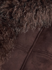 Mink Brown Penny Lane Faux Fur Lined Jacket - Image 9 of 15