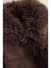 Mink Brown Penny Lane Faux Fur Lined Jacket - Image 1 of 15