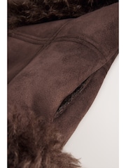 Mink Brown Penny Lane Faux Fur Lined Jacket - Image 3 of 15