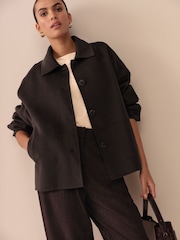 Chocolate Brown Handsewn Button Through Jacket - Image 2 of 9