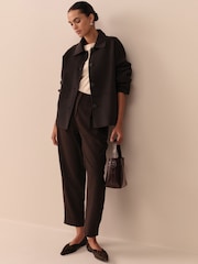 Chocolate Brown Handsewn Button Through Jacket - Image 3 of 9