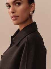 Chocolate Brown Handsewn Button Through Jacket - Image 5 of 9