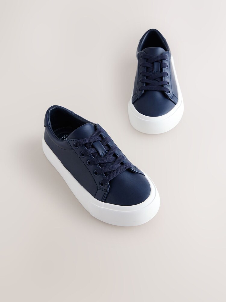 Navy Standard Fit (F) Lace-Up Smart Trainers - Image 1 of 1
