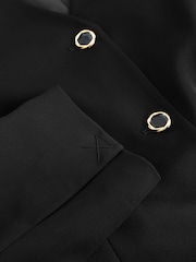 Black Collarless V-Neck Blazer - Image 8 of 8