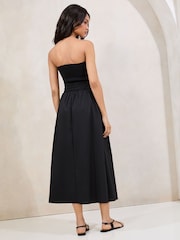 Lipsy Black Petite Poplin Midi Skirt - Image 4 of 4