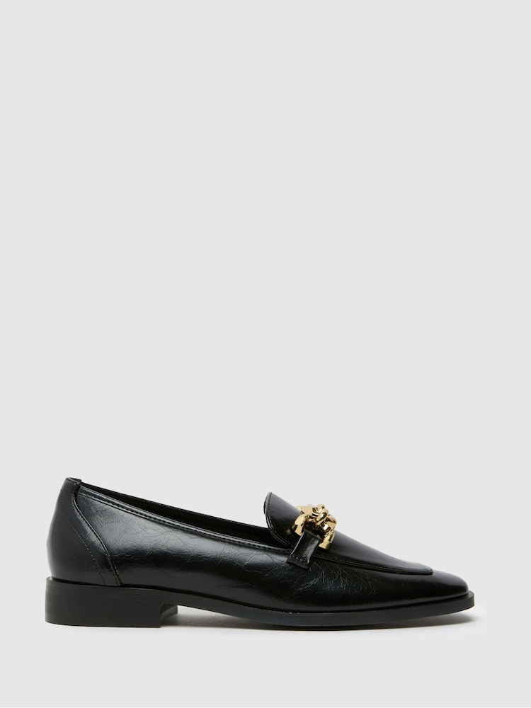 Schuh Lonnie Chain Black Loafers - Image 1 of 4 Schuh Lonnie Chain Black Loafers - Image 1 of 4