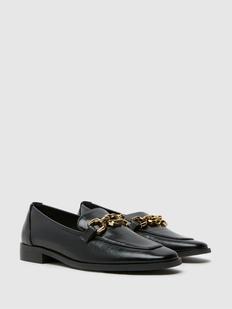 Schuh Lonnie Chain Black Loafers - Image 2 of 4 Schuh Lonnie Chain Black Loafers - Image 2 of 4
