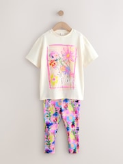 Floral Sequin T-Shirt and Leggings Set (3-16yrs) - Image 5 of 9