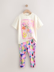 Floral Sequin T-Shirt and Leggings Set (3-16yrs) - Image 6 of 9