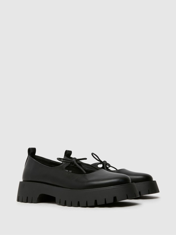 Schuh Liya Bow Tie Mary Jane Black Shoes - Image 1 of 4