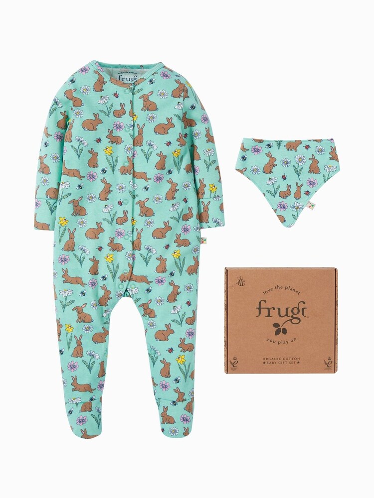 Frugi Green Easter Rabbit 2 Part Gift Set With Giftbox - Image 1 of 4