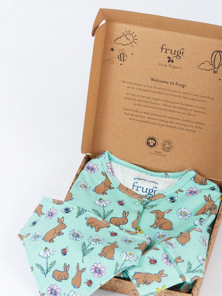Frugi Green Easter Rabbit 2 Part Gift Set With Giftbox - Image 2 of 4