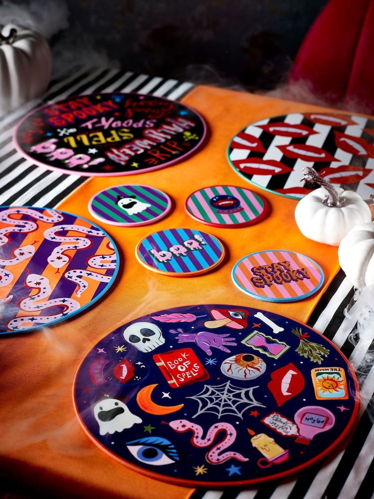 Eleanor Bowmer Multi Halloween Spooky Placemat & Coaster Set - Image 1 of 8