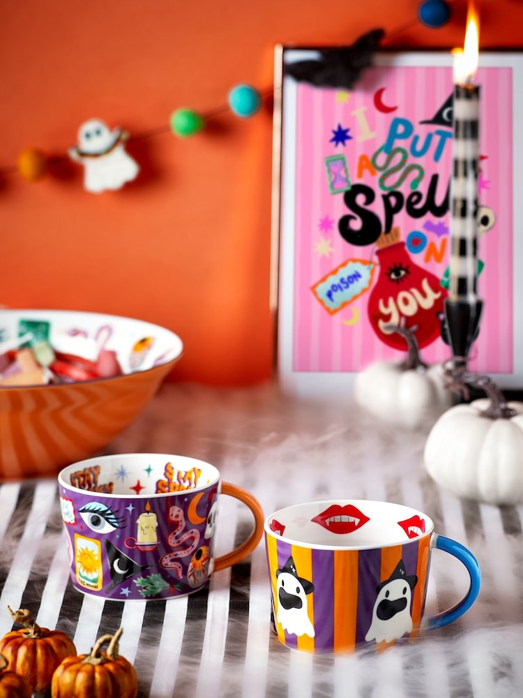 Eleanor Bowmer Set of 2 Multi Halloween Spooky Mugs - Image 1 of 8