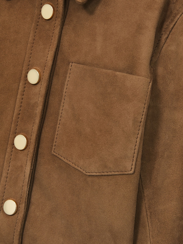 Reiss Tan Connie 9-13 yrs Suede Cropped Jacket - Image 4 of 4