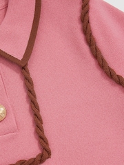 Reiss Pink Freeda 13-14 yrs Twist-Piped Knitted Dress - Image 6 of 6