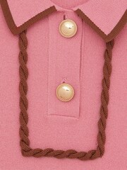 Reiss Pink Freeda 9-13 yrs Twist-Piped Knitted Dress - Image 5 of 6