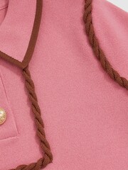 Reiss Pink Freeda 9-13 yrs Twist-Piped Knitted Dress - Image 6 of 6