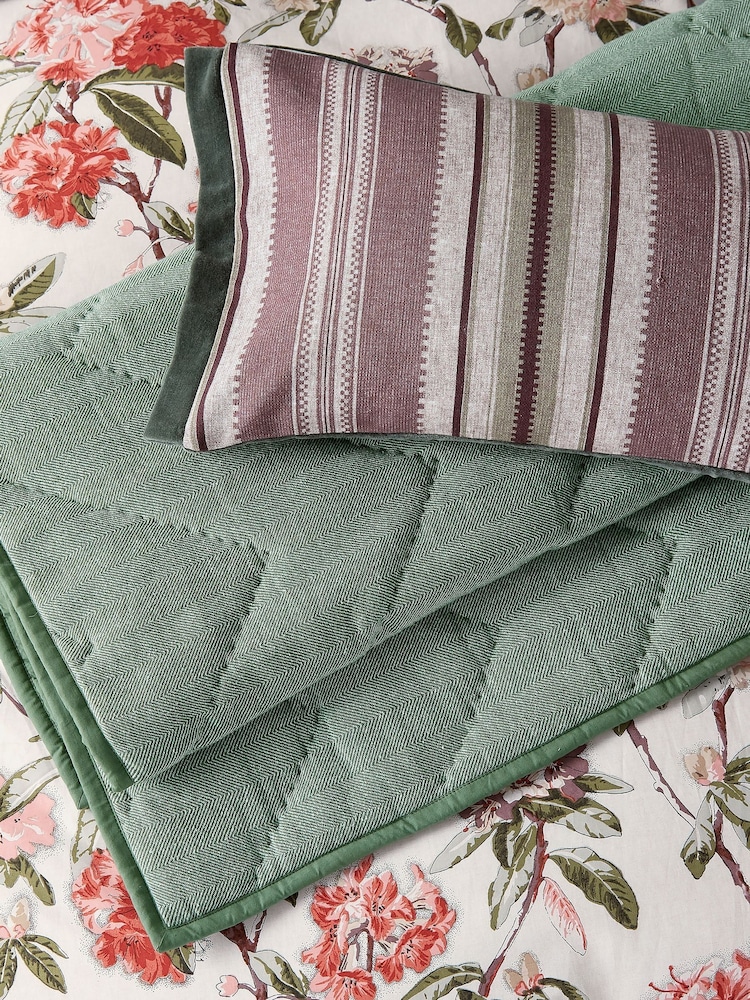 Bedeck of Belfast Linen Mulberry Red Green Elswyth Cushion - Image 4 of 4 Bedeck of Belfast Linen Mulberry Red Green Elswyth Cushion - Image 4 of 4